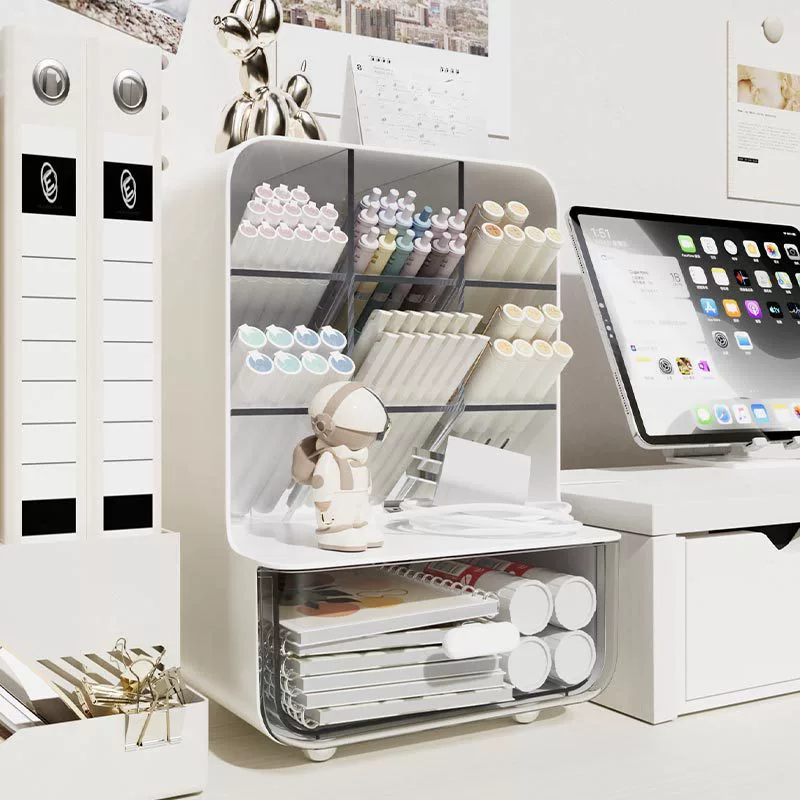 Pens holder for students, stationery, capacious storage box