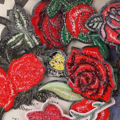 Strawberry computer embroidery rose flower patchwork clothing accessories hat decoration DIY patch sticker embroidery fabric sticker