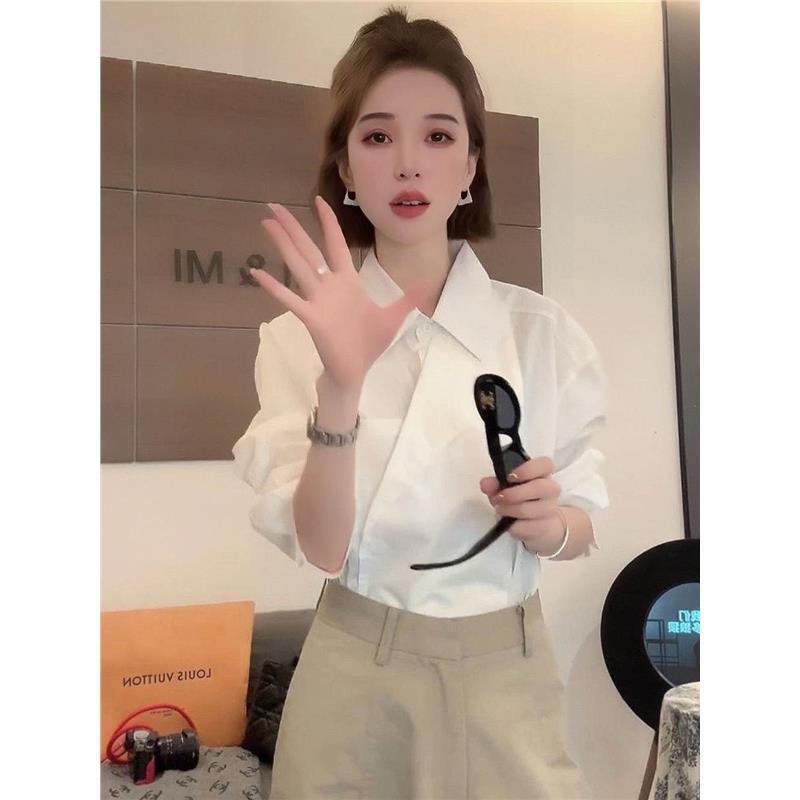 春秋季新款女士设计感穿搭一整套时尚衬衫休闲阔腿裤套装|undefined