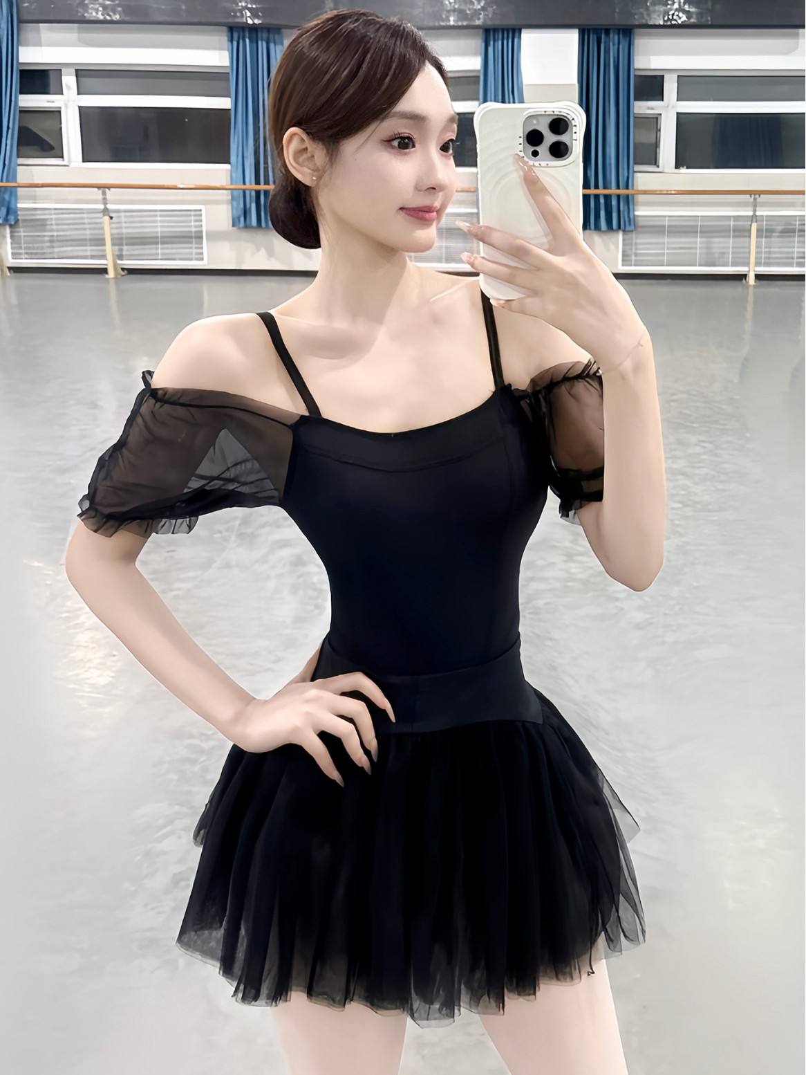 Ropa de ballet, ropa de danza china, ropa de entrenamiento para adultos, ropa de gimnasia, prendas de forma de manga de burbuja