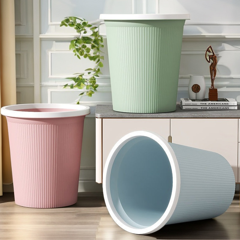 Trash Can for Living Room, Bedroom, Kitchen, Toilet, Bathroom, Office, Lidless Paper Basket, Commercial Thickened Large Capacity