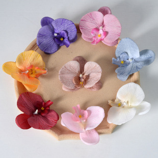 Realistic accessories, decorative flowers handmade, hairgrip, hair accessory, orchid, DIY
