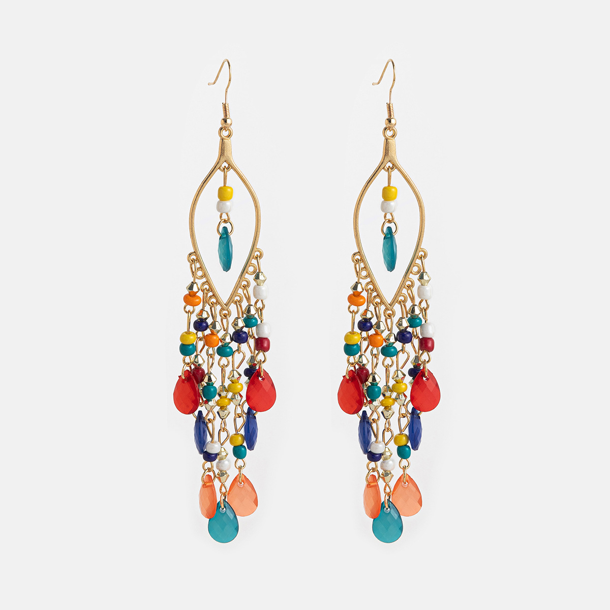 Cross-border accessories earrings Bohemian long tassel earrings retro ethnic style exaggerated personality earrings wholesale