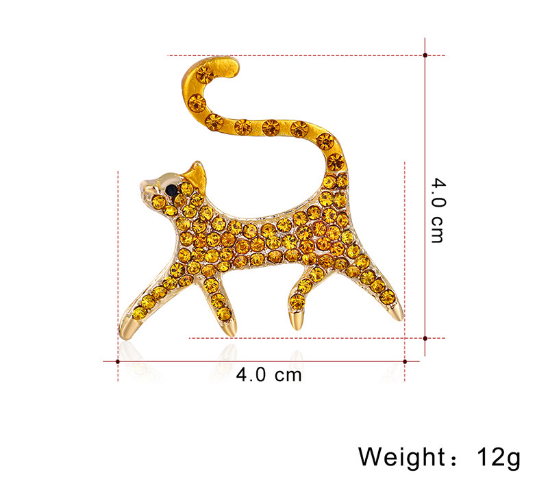 New Retro Animal Brooch Cat Full Diamond Brooch Wholesale display picture 1