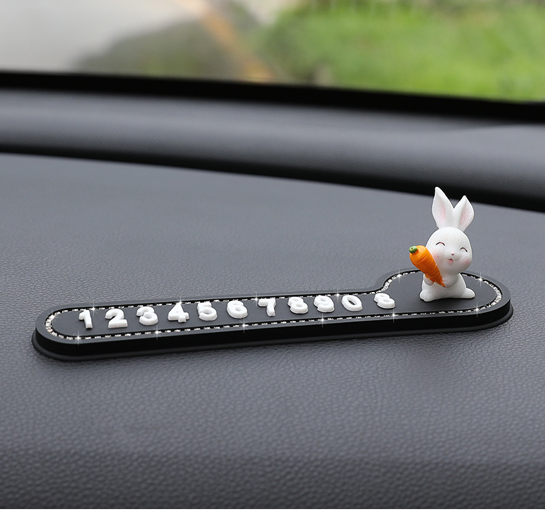 Cute temporary parking sign for cars, car phone number plate for moving vehicles, creative car interior decoration accessories