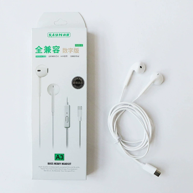 In-ear Headphones A3/A8 Type-C & 3.5 mm Wired Earphones, Hi‑Fi Bass, Compatible Huawei Xiaomi