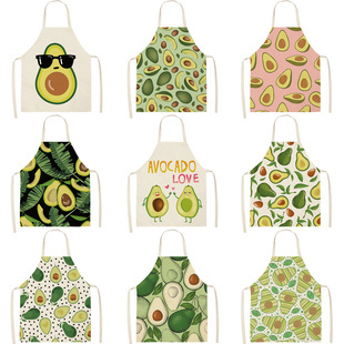 ins Net red avocado small fresh Series cotton and linen apron support to map custom WQL0145