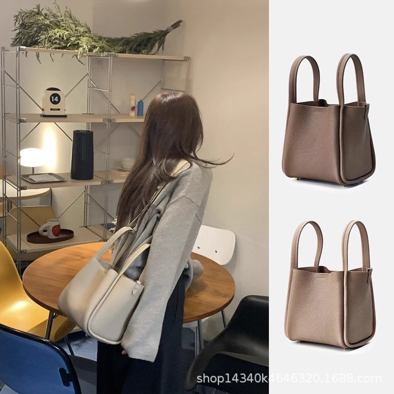 【现货】Songmont山下有松菜篮子中号牛皮大容量手提包水桶包斜挎|undefined