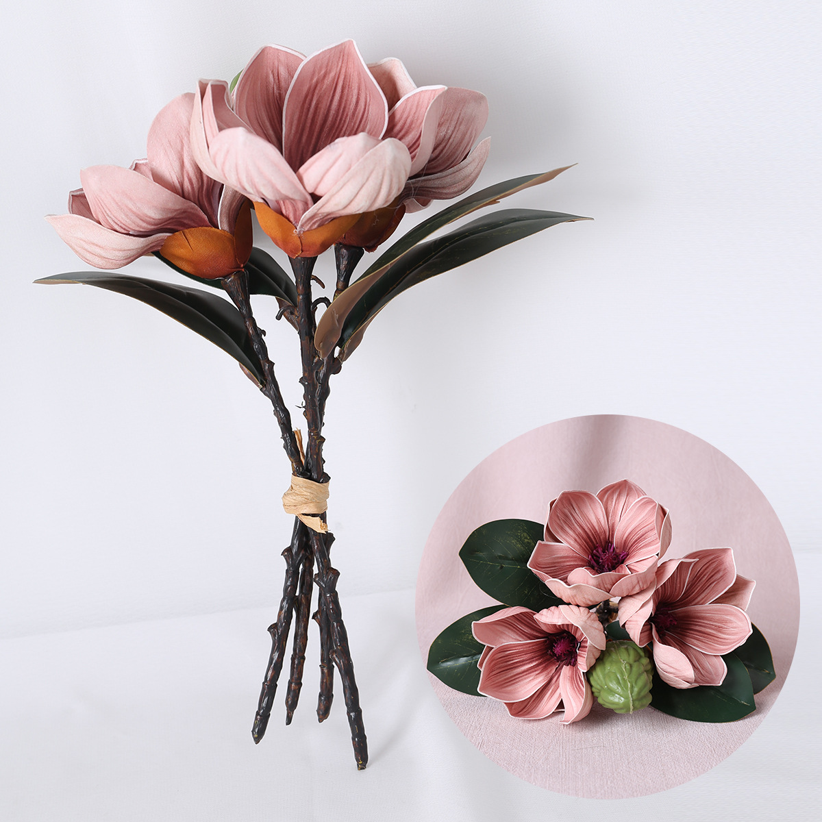 Espuma EVA con mango de fruta flor de magnolia imitación de flores en el hogar diseño suave de props fotográficos fabricantes de flores falsas al por mayor