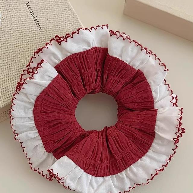 Encaje retro francés, diadema de intestino grueso, mujer 2025, nuevo estilo, cuerda para el cabello, banda de goma, lazo, dulce cuerda para el cabello, accesorios para el cabello