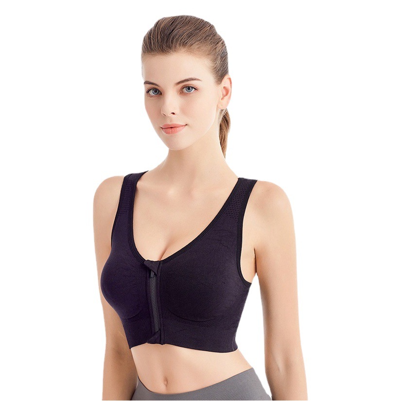 Cremallera frontal inalámbrico ropa interior deportiva de las mujeres a prueba de golpes chaleco running yoga fitness Sujetador deportivo más tamaño