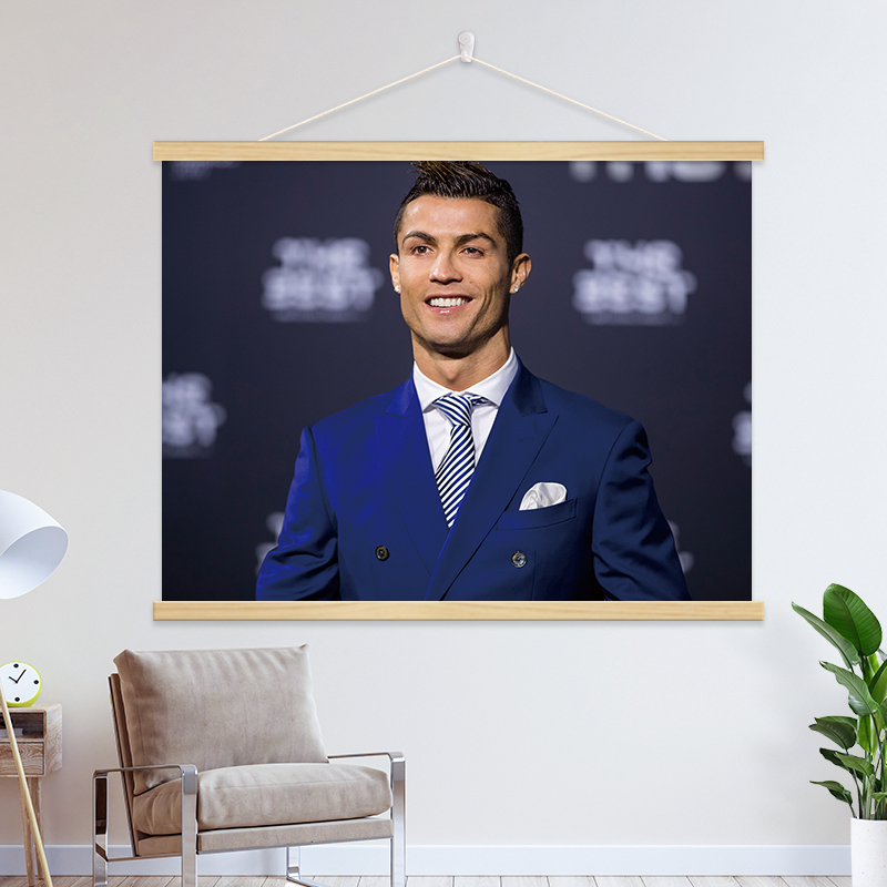 Copa del Mundo de Ronaldo Carteles de pared Decorativa Pintura Temática de Fútbol Estrellas Roll Colgar Pintura Dormitorio Habitación Mayorista