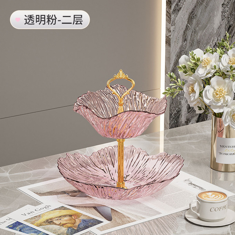 軽くて豪華な多層花びらトレイ、リビングルーム用の高級落下防止ドライフルーツトレイ、高級業務用デザートスナックトレイ|undefined