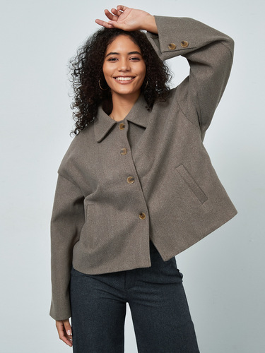 Amazon Cross-Border Women's Wholesale: Elegant, Versatile Wool Coat in European & American Style—New Autumn/Winter Design with Wide Sleeves
