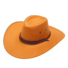 跨境熱銷美國西部牛仔帽麂皮絨戶外遮陽帽男士騎馬帽子大檐牛仔帽