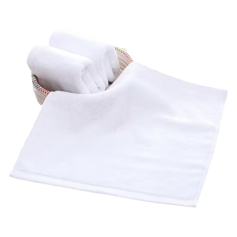 100-piece white small square towel disposable towel Restaurant Hotel KTV pure cotton thickened aviation kindergarten