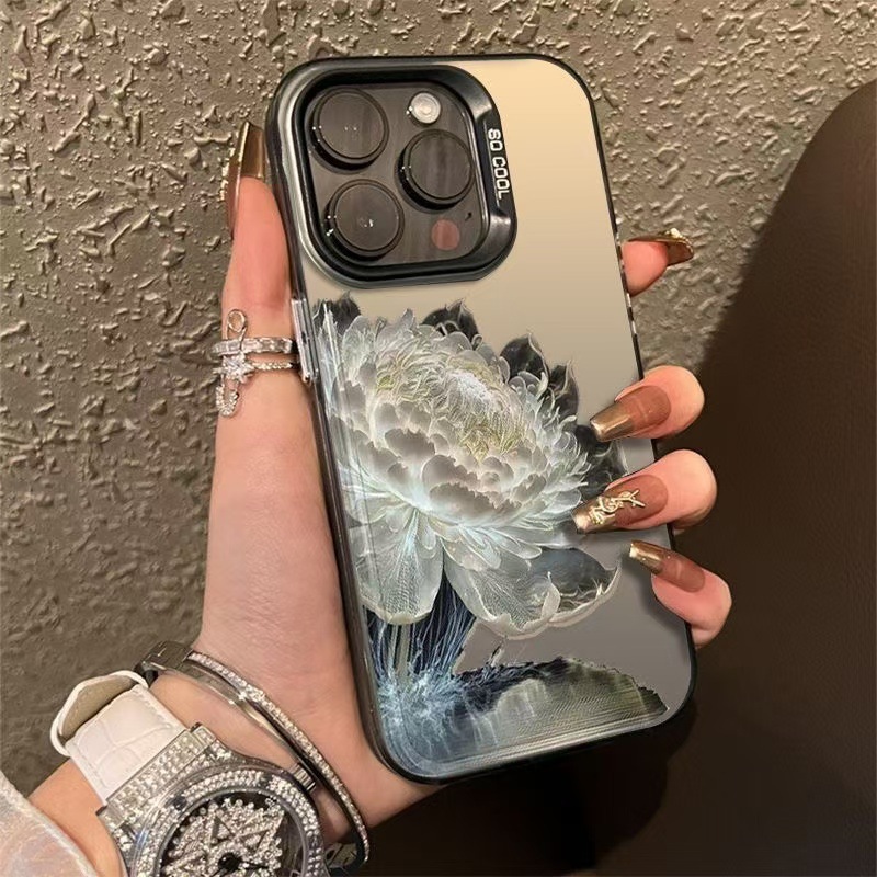 Nuevo loto blanco para iPhone 16 funda para teléfono móvil Apple 15promax/14 anti-caída 13pro12 Europa y América 11