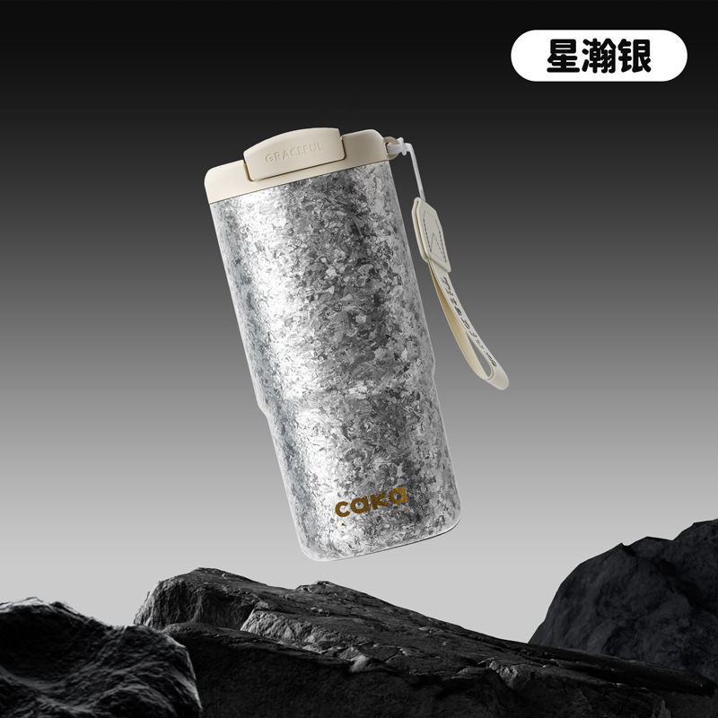caka保温カップ ポータブル ダブルドリンク 保温保冷 コーヒーカップ クリスタル磁器保温カップ 316コーヒーカップ 高品質|undefined