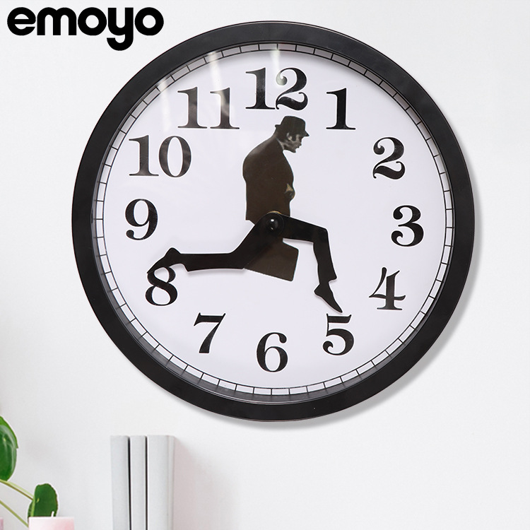 Transfronterizo nuevo silencioso caminar tiempo empresario maletín Reloj de pared de cristal reloj personalizado reloj redondo decorativo