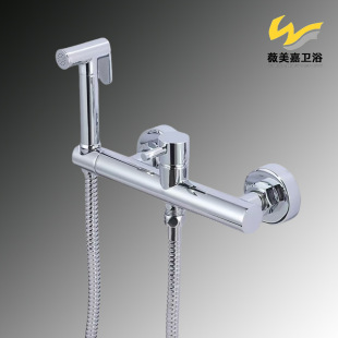 All-Copper Toilet Hot and Cold Spray Gun Set Bathroom Flushing Toilet Nozzle Mixing Valve Faucet Dual-Use Dual Water Outlet