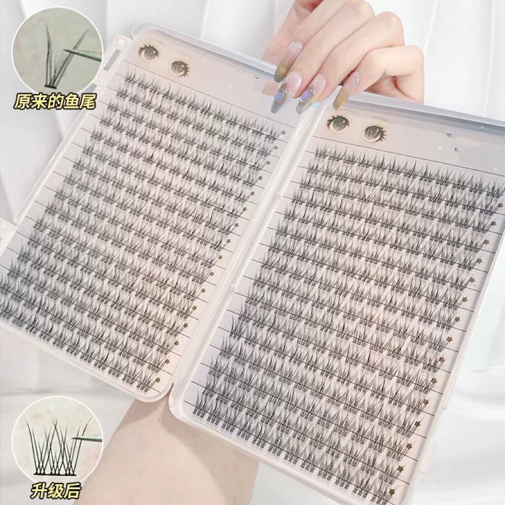 Fishtail Cluster False Eyelashes, Multi-Row Kit, 10–12 mm Lengths, Single boxes or Sets
