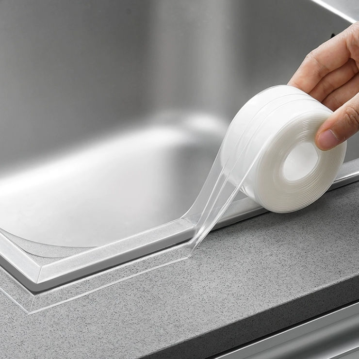 透明双折灶台封边条厨房水槽防水防油美缝贴条自粘马桶底座密封胶