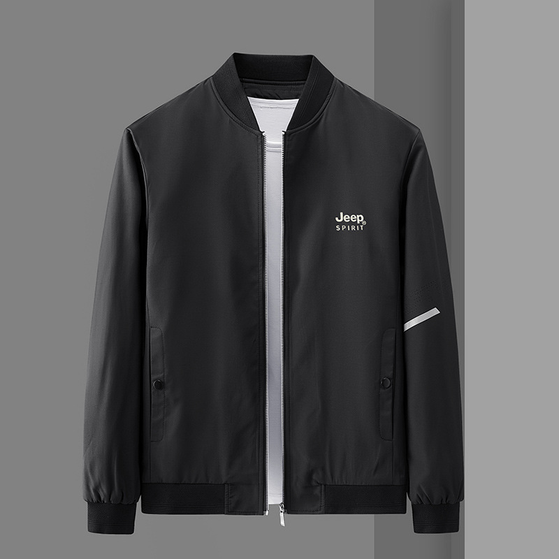 0191#2021年秋季新款立領休閑現貨純色拉鏈側縫插袋夾克外套