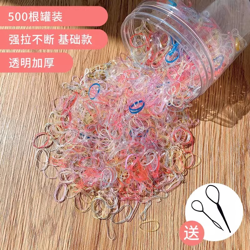 Cuerda para la cabeza con lazo para el cabello con cola de caballo para niños pequeños 2025 nueva banda de goma desechable para bebés cuerda para el cabello con funda de cuero pequeña duradera