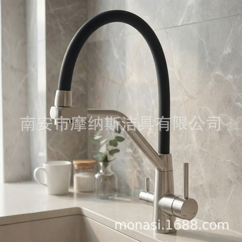 Ozone 304 Stainless Steel Kitchen Faucet Water Purifier Three-In-One Brushed Retractable Sink Hot and Cold Dual-Use Faucet Ozone 304 Stainless Steel Kitchen Faucet Water Purifier Three-In-One Brushed Retractable Sink Hot and Cold Dual-Use Faucet