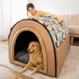 狗窝冬天保暖大型犬超大狗屋房子冬季可拆洗金毛宠物用品四季通用