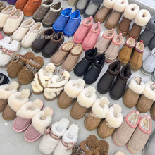 桑坡厚底皮毛一体雪地靴女短筒雪地棉女羊毛鞋毛毛靴冬季外穿女靴