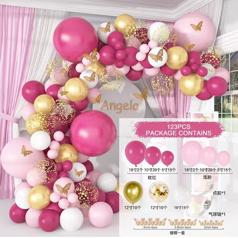 Conjunto de globos transfronterizos, cadena de globos, decoración del tema del evento, ceremonia de boda, decoración del cumpleaños de la boda, globo
