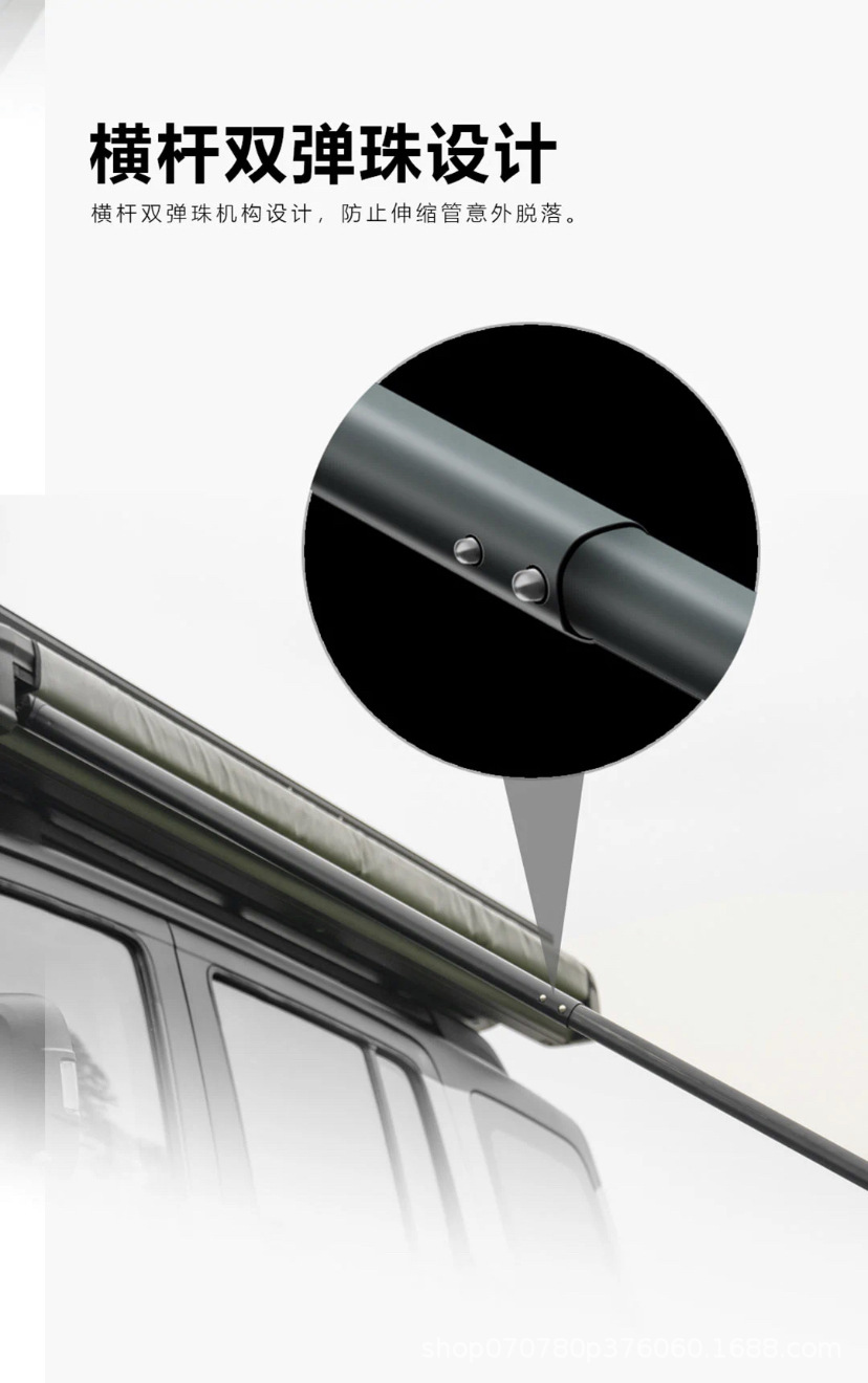 Side Account Black Rubber Car Side Account Ruibo Automatic Retraction Fast Opening Wind and Rain Outdoor Camping Car Sky Curtain