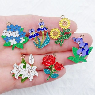 Cross-border plant flowers bouquet sunflowers carnations DIY jewelry accessories pendant headdress necklace earrings handmade