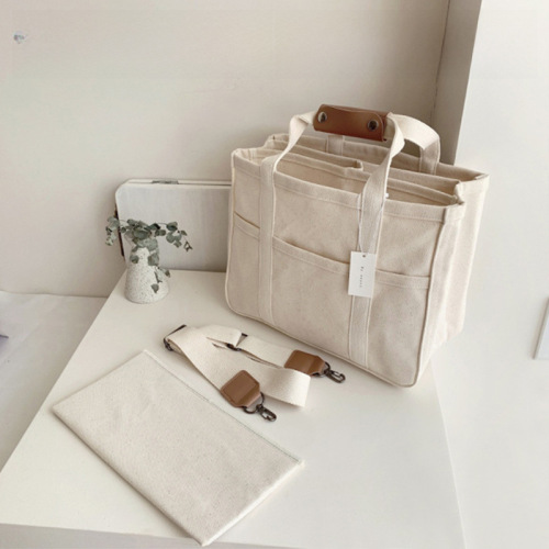 Korean Instagram mom's bag fashionable multi-functional maternity single shoulder crossbody bag hand-held canvas baby carriage mother bag