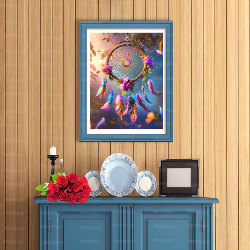 Mona Lisa real bordado cruzado sueños y flores tres nuevas pequeñas piezas floral simple bordado de hilo decorativo a mano