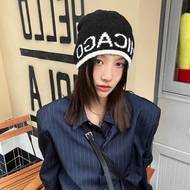 针织帽子女秋冬保暖包头冷帽韩版百搭街头潮牌毛线帽凹造型显脸小|undefined