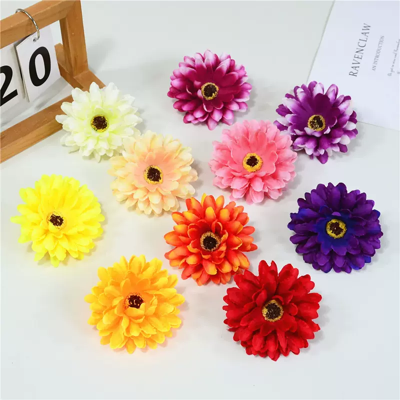万寿菊花朵 仿真菊花小丽花少数民族头饰制作儿童舞蹈手腕花发饰
