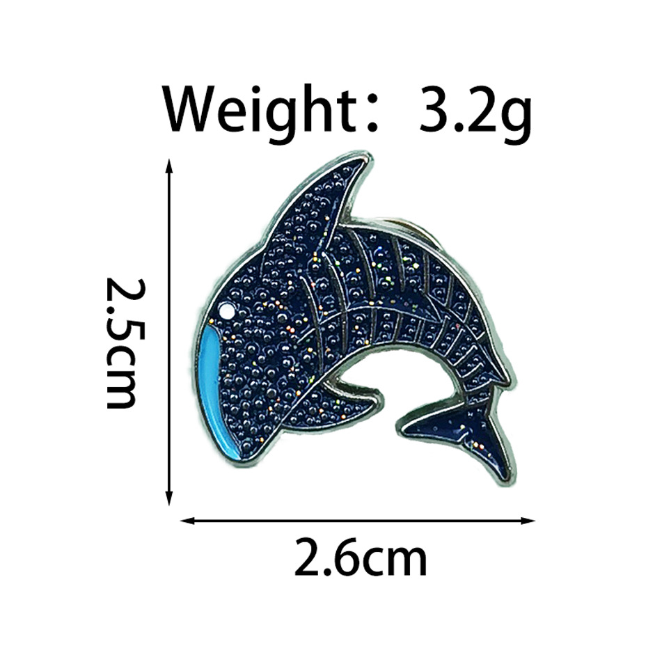 Insignia creativa de animales marinos Dibujos animados linda forma regalo joyería broche transfronterizo ins metal ropa collar