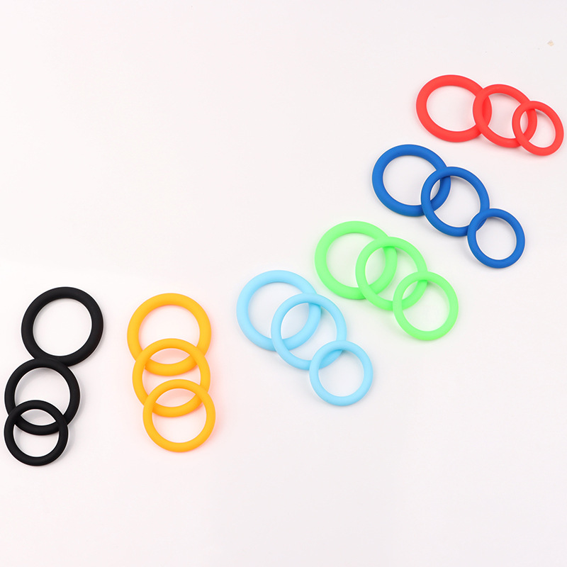 Silicone 6-Ring Locking Ring Set, Wearable Delay Trainer, Sky Blue — detail image 2