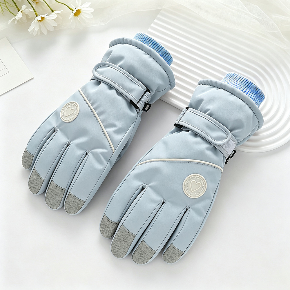 Guantes de esquí para hombres y mujeres en invierno, resistentes al viento y al frío, guantes cálidos con forro polar y engrosados, guantes antideslizantes con pantalla táctil para ciclismo al aire libre