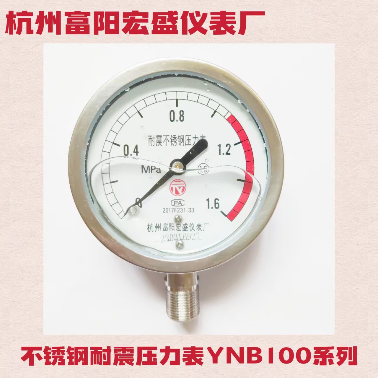 全不锈钢耐震压力表YN-100BF/YNB100多规格，可定