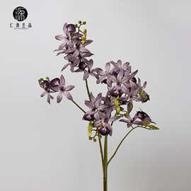 工厂直销 2叉孔雀兰小千鸟兰仿真花假花 家居装饰摄影花插花配材