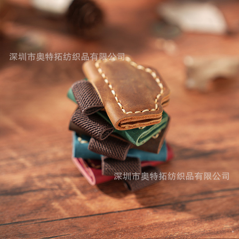 真皮磁吸笔夹 创意疯马皮磁性笔夹 手工磁性皮革笔夹复古磁吸笔插|undefined