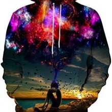 2025跨境外贸男士连帽卫衣秋冬季新款3D数码印花星空图案上衣订货