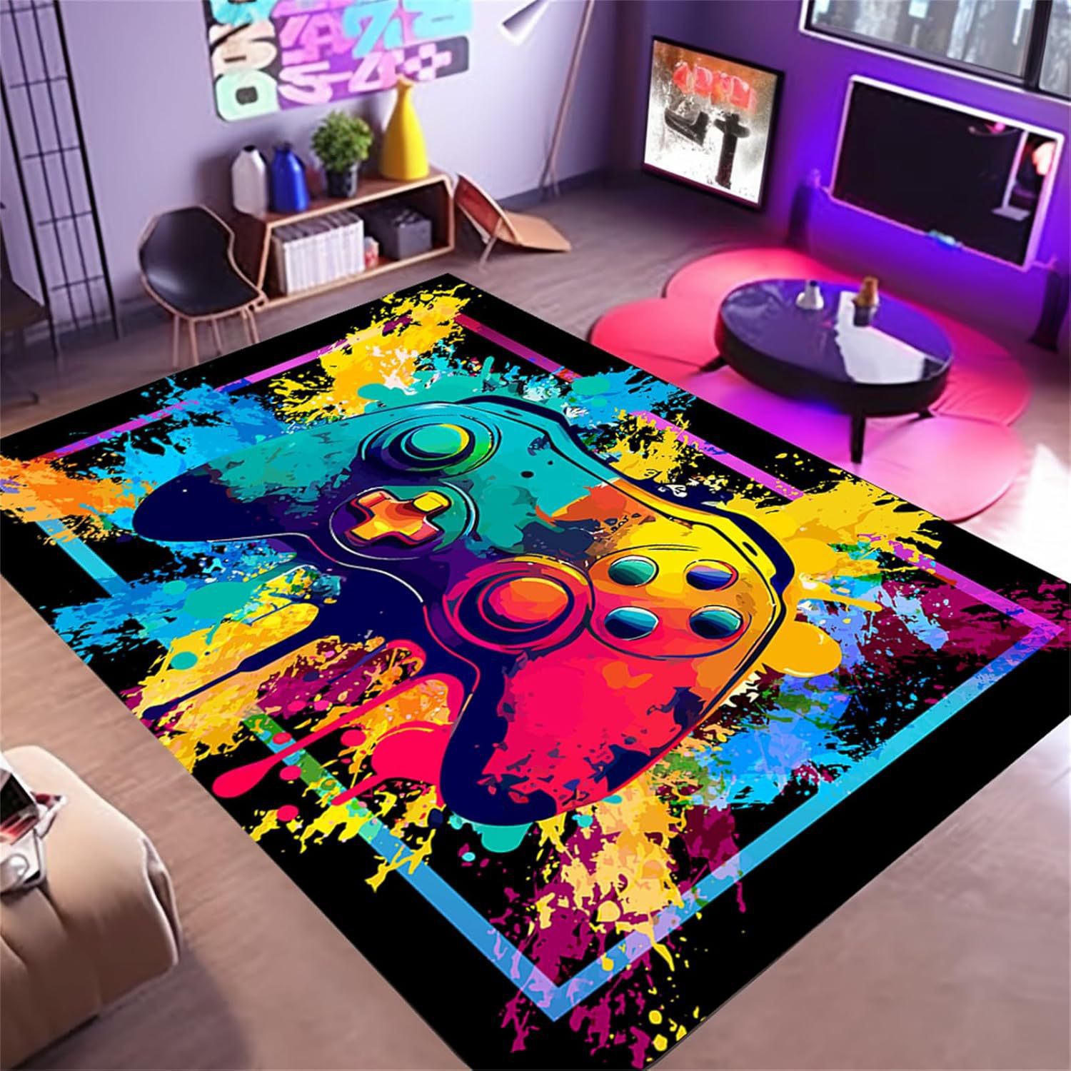 Transfronterizo Amazon 3D máquina de juego de colores alfombra e-sports SALA DE VIDEOJUEGOS manejar alfombra completa en stock al por mayor