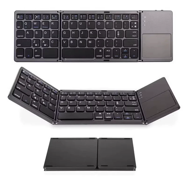 Three -fold single keyboard dark gray Bluetooth+touch