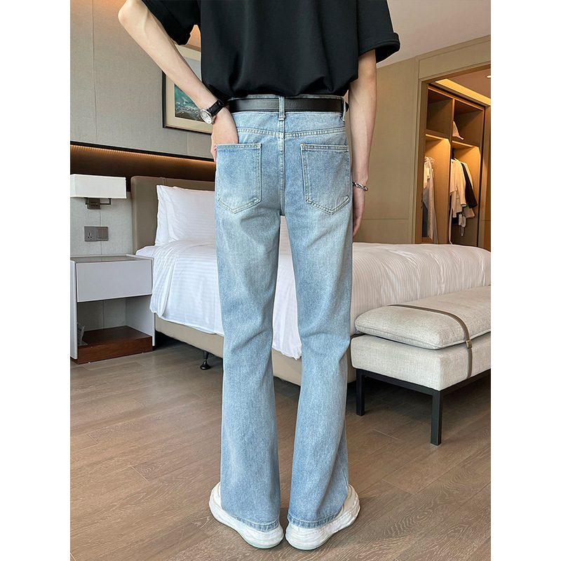 2026 nuevos jeans de verano delgados para hombres nuevos pantalones de color claro sueltos rectos de microboda para hombres