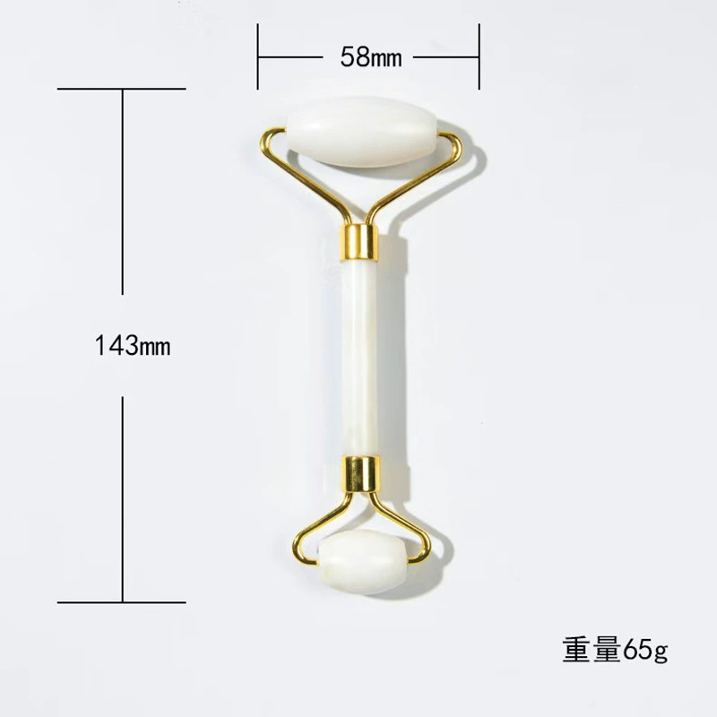 Jade face massager set, double‑head rolling roller and gua sha scraper, cosmetic kit