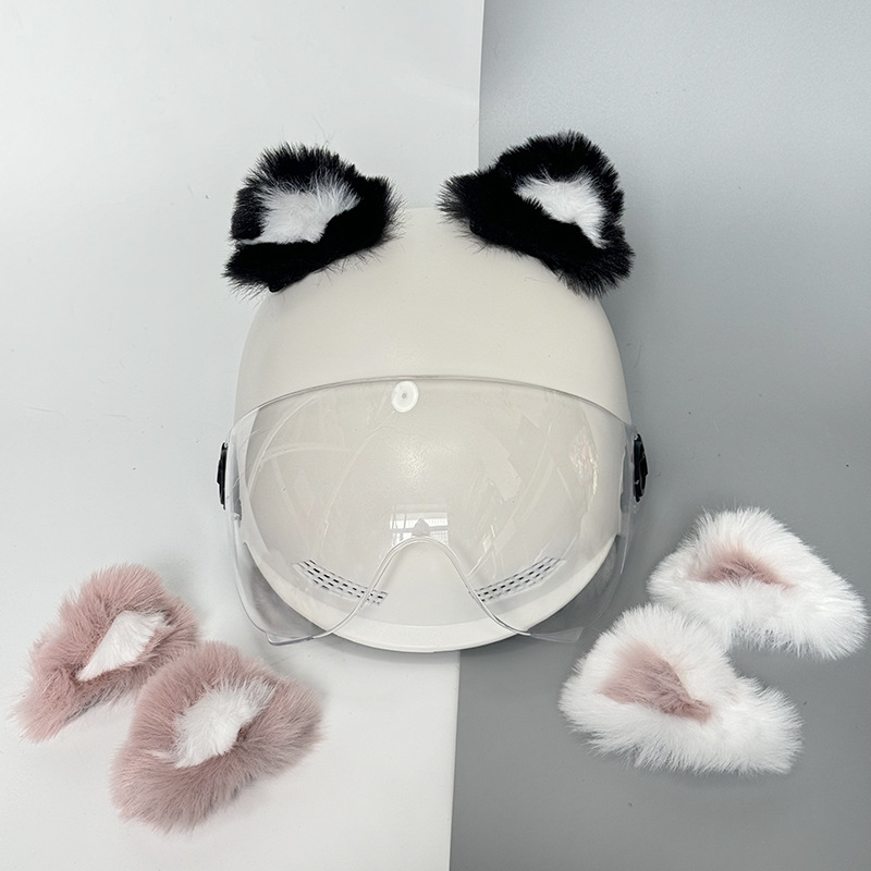 Electric Bike Helmet Decoration Cat Ears Motorcycle Ski Helmet Universal